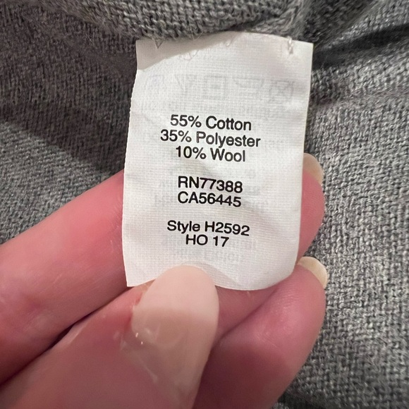 J. Crew necklace teddie Gray Sweater with Pearl Embellishments, medium, EUC - Picture 6 of 8